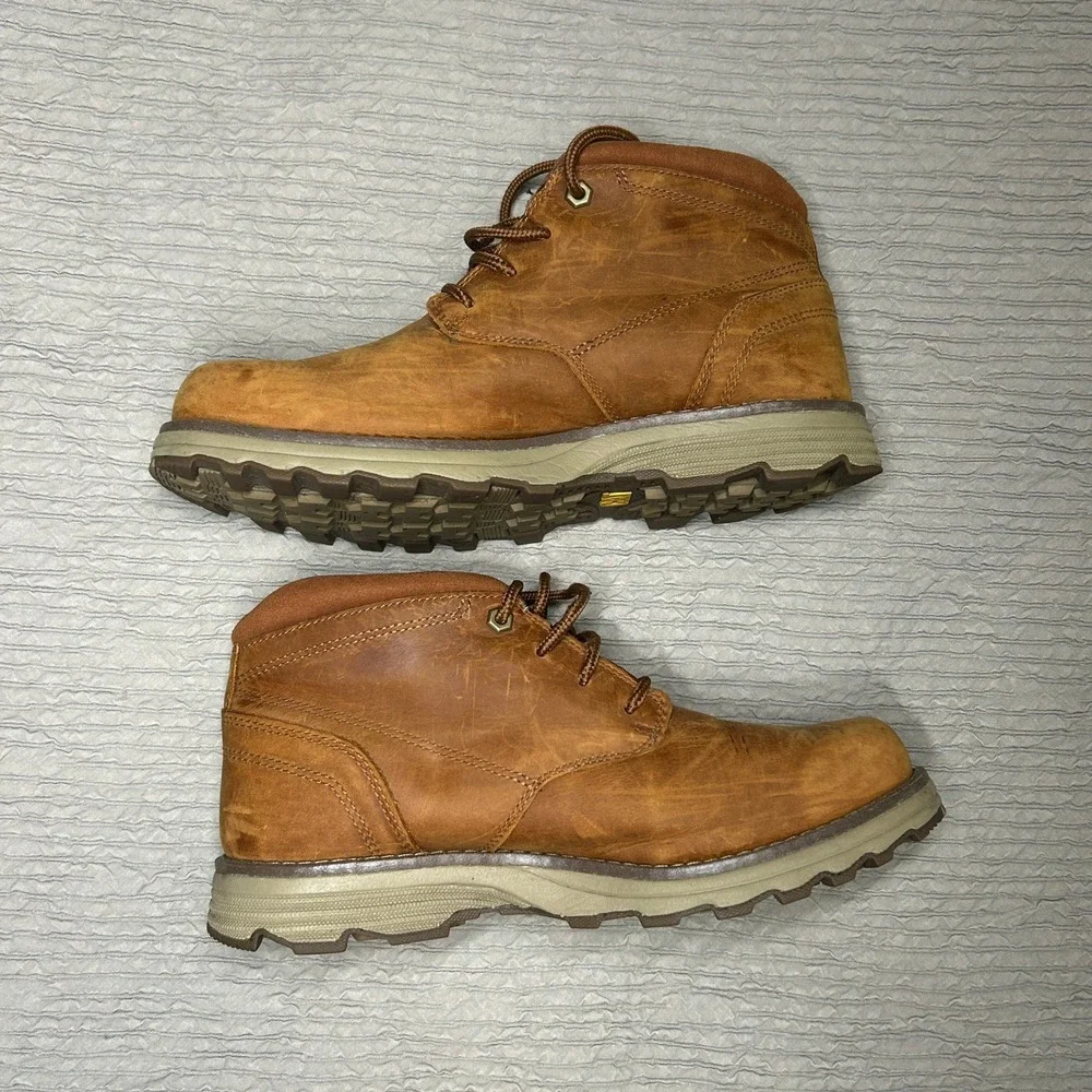 Caterpillar CAT Elude Waterproof Leather Chukka Boots Mens 8 Brown P724341